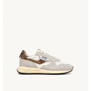 NEW AUTRY women's reelwind low sneaker in white/leopard